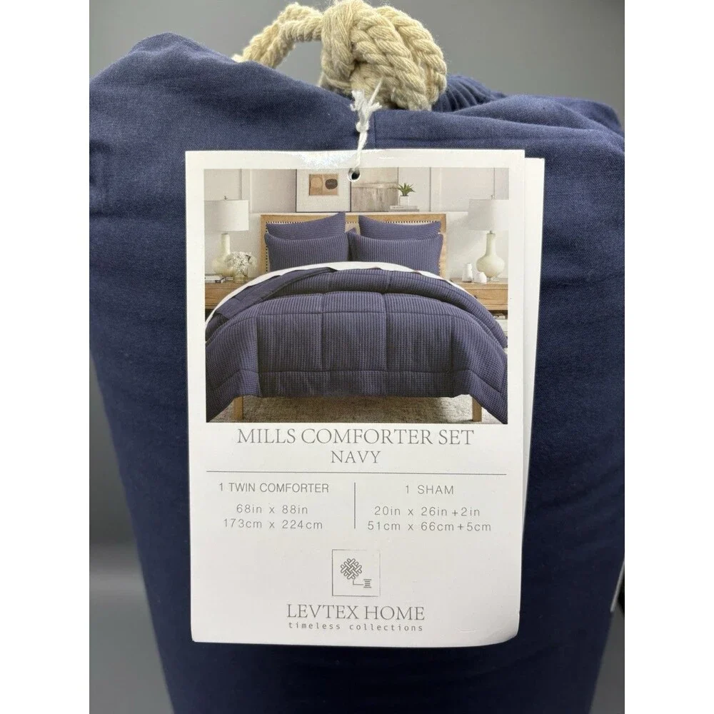 Levtex Home 2PC TWIN Mills Waffle Comforter Set
